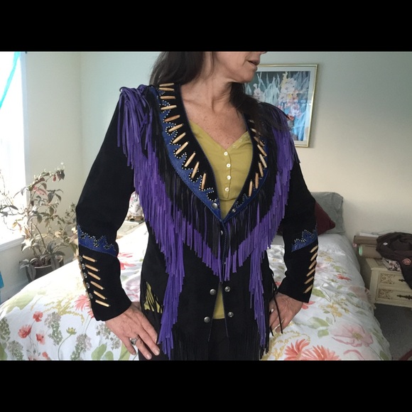 Retro Fringe Leather Jacket - Picture 1 of 8